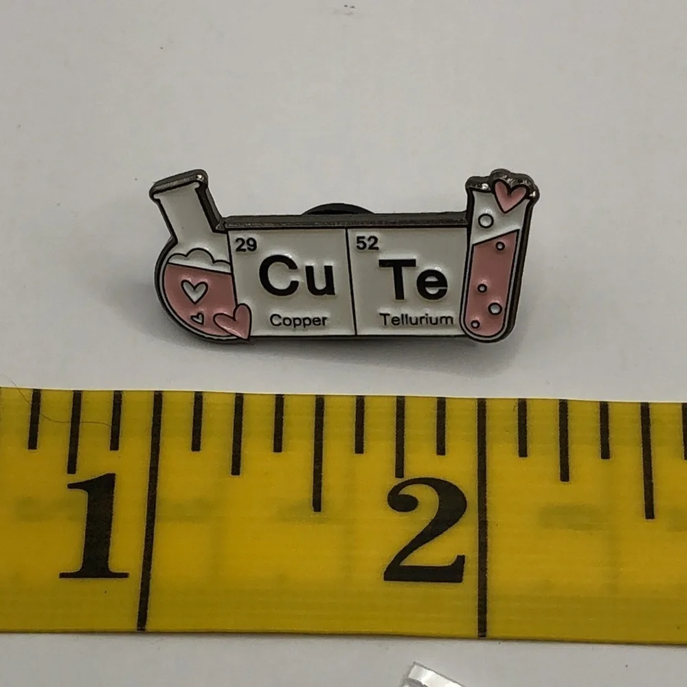 3/$25 “CuTe” Chemistry Geek Pin, Periodic Table, Table of Elements